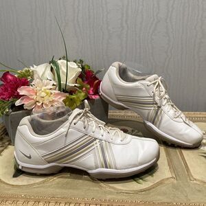 Nike Delight Golf Shoes Sneakers Gray Gold Stripes Sz 9W